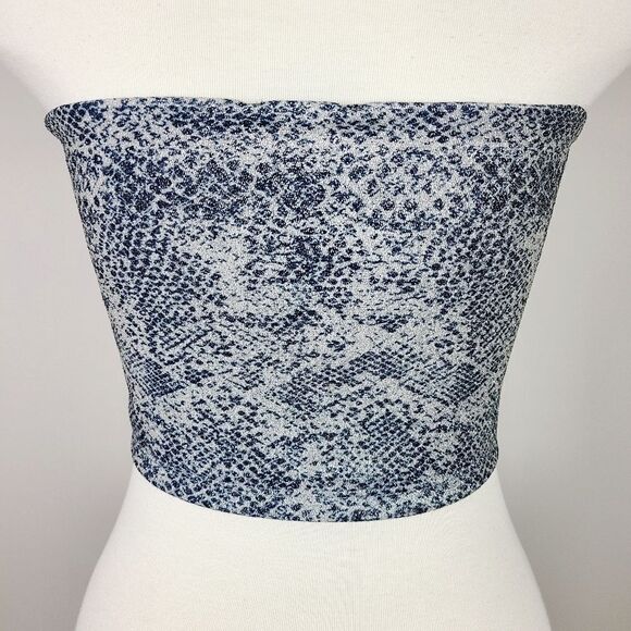 Topshop Snakeskin Strapless Bandeau Top Size 6 - Picture 9 of 16